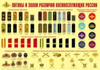 Плакат "Погоны и знаки различия военнослужащих России" - «globural.ru» - Йошкар-Ола