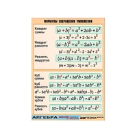 Таблица демонстрационная "Формулы сокращения умножения" (винил 100х140) - «globural.ru» - Йошкар-Ола