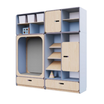 Детская стенка с местом для хранения и прямоугольной зоной отдыха из коллекции «НЕГА» (цвет голубой) - «globural.ru» - Йошкар-Ола