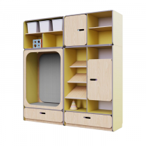 Детская стенка с местом для хранения и прямоугольной зоной отдыха из коллекции «НЕГА» (цвет желтый) - «globural.ru» - Йошкар-Ола