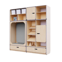 Детская стенка с местом для хранения и прямоугольной зоной отдыха из коллекции «НЕГА» (цвет бежевый) - «globural.ru» - Йошкар-Ола