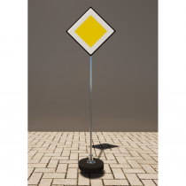 Знак дорожный "Главная дорога" 2.1 типоразмер 40 на стойке с основанием 3кг - «globural.ru» - Йошкар-Ола