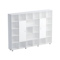 Шкаф-стеллаж 2 дверки (бук/белый) - «globural.ru» - Йошкар-Ола