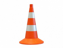 Сигнальный дорожный конус (мягкий, с двумя световозвращающими полосами) - «globural.ru» - Йошкар-Ола