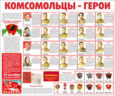 Тематический стенд "Комсомольцы-герои" - «globural.ru» - Йошкар-Ола